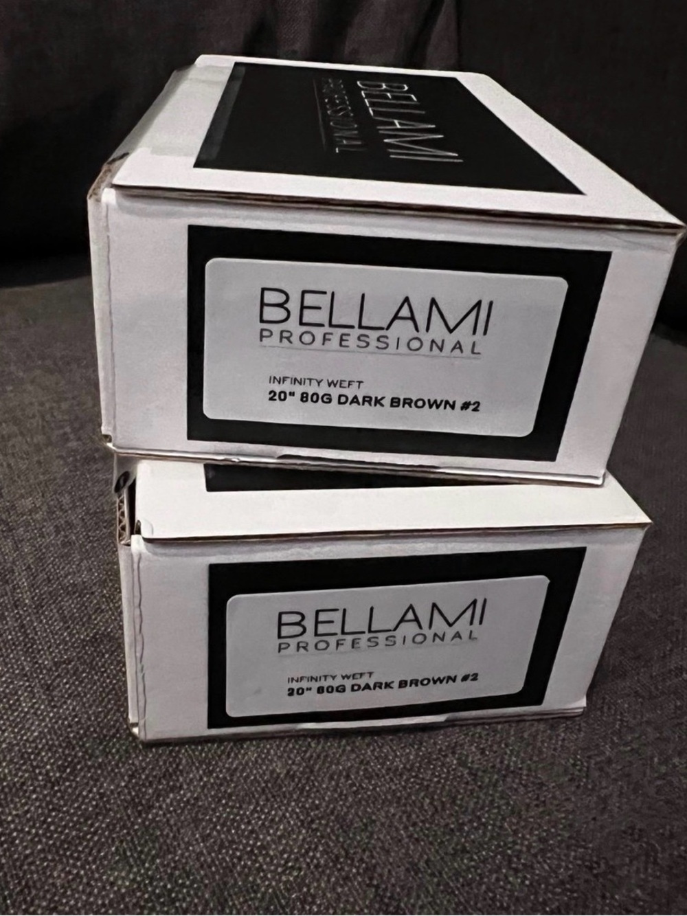 Bellami dark brown infinity hair weft extensions